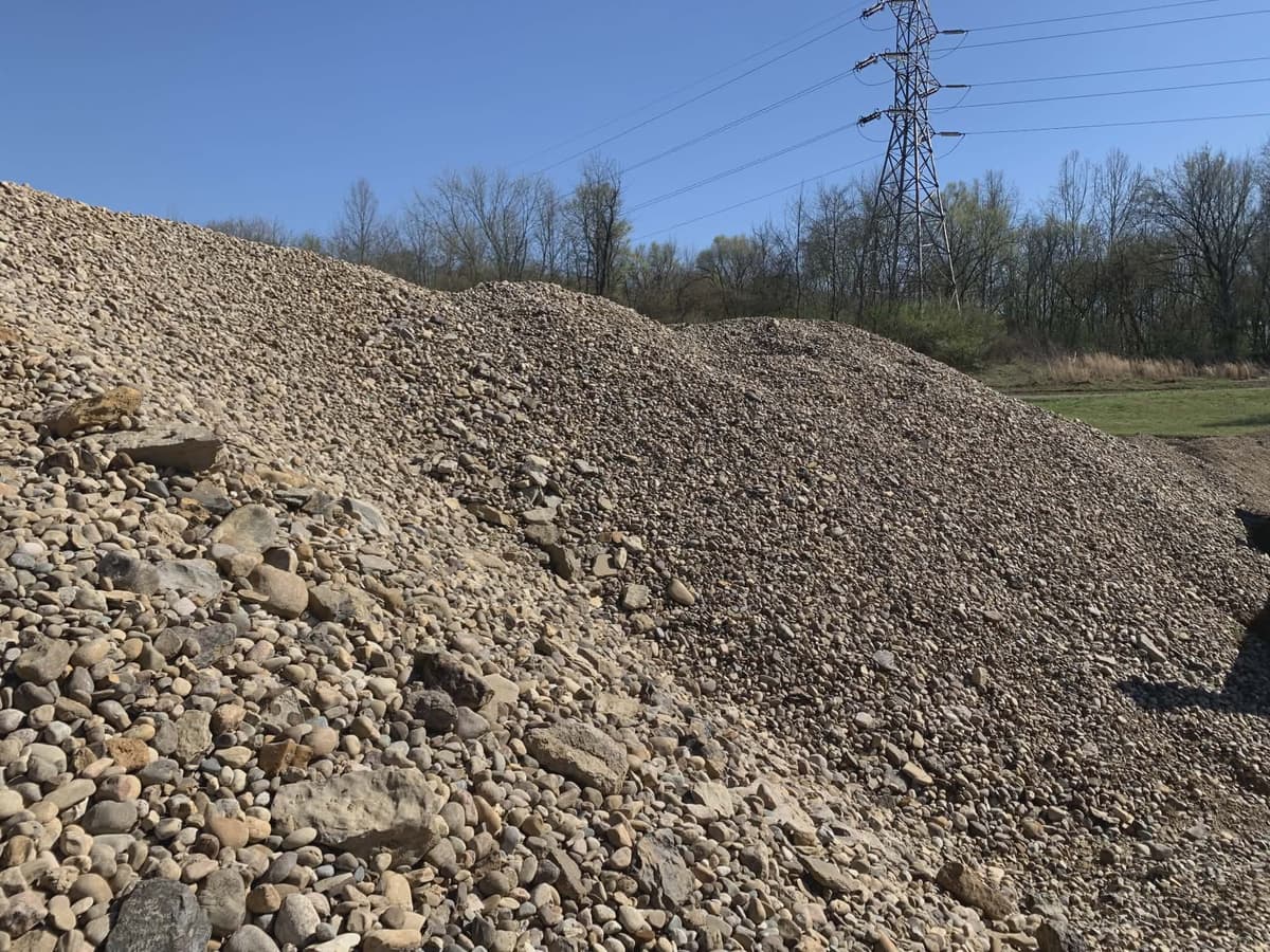 Gravel piles
